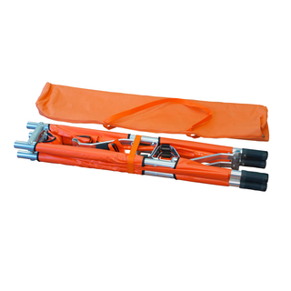 Emergency Double Folding Stretcher with Carry Bag - Orange